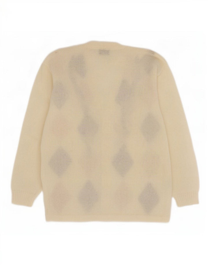 Maglione cardigan da donna Gitam IT 50 XL Off White Argyle/Diamond Mohair