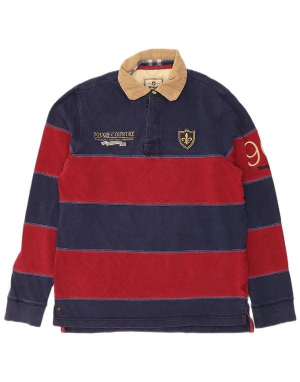 Polo da rugby da uomo a maniche lunghe con grafica Toggi, piccola, a righe blu navy