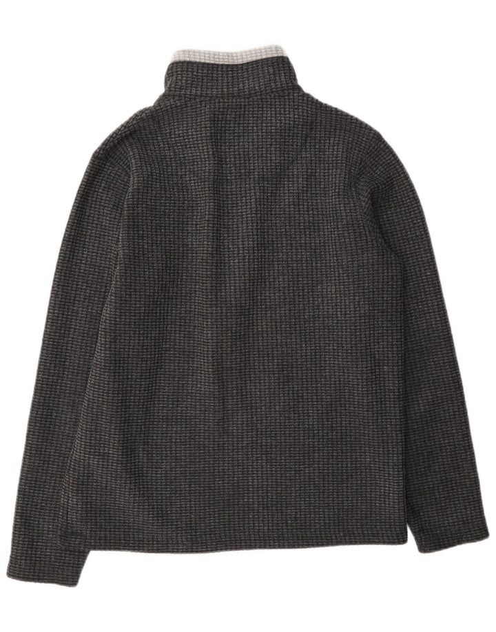 Weird Fish Mens Zip Fleece Jumper Medium Grey Colorblock Polyester