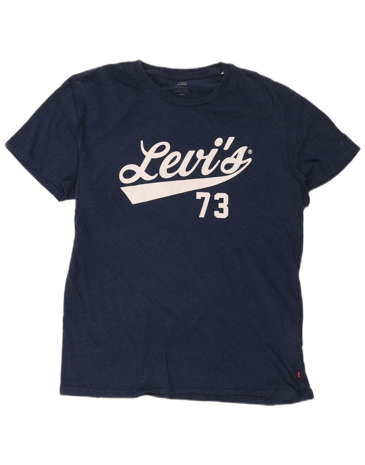 Levi's Mens Graphic T-Shirt Top Large Navy Blue Cotton