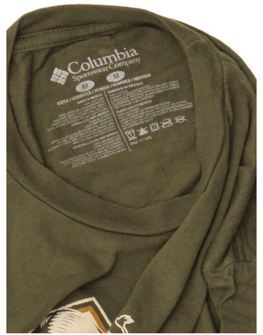 Columbia Mens Graphic T-Shirt Top Medium Green Cotton