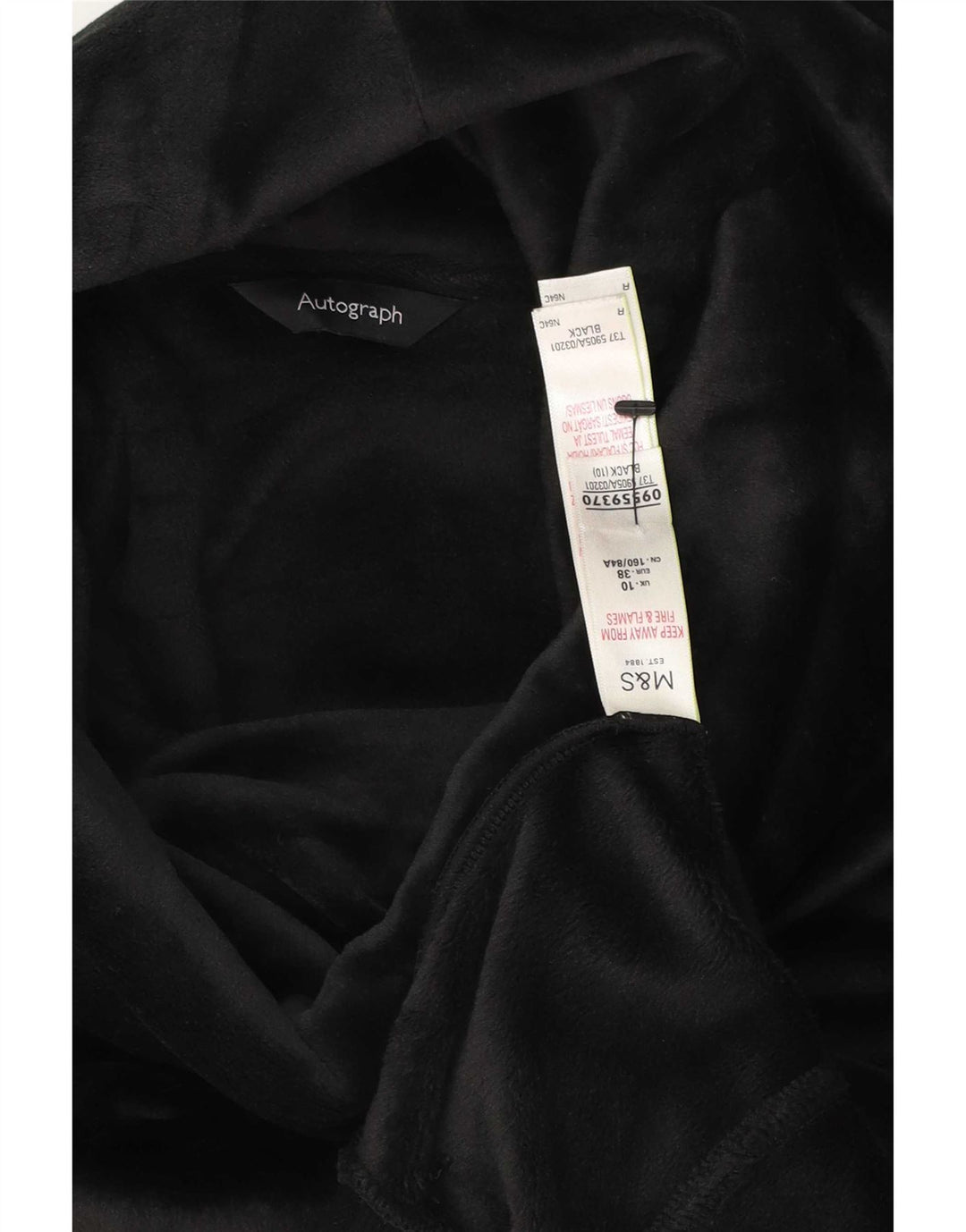 Felpa in velluto autografo da donna Marks & Spencer UK 10 piccola nera