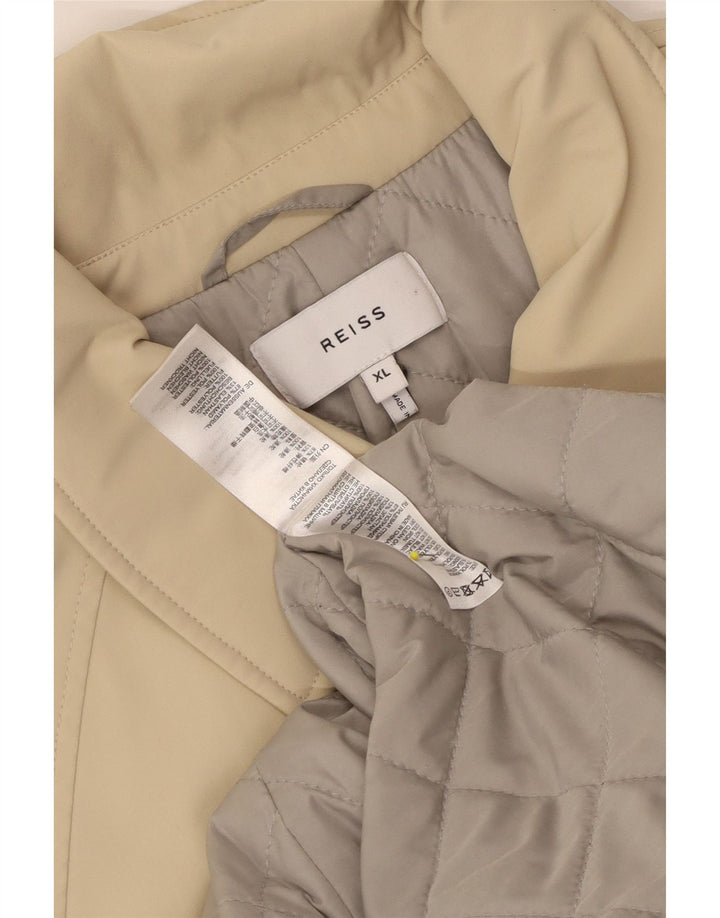 Reiss Mens Overcoat UK 42 XL Beige Polyamide