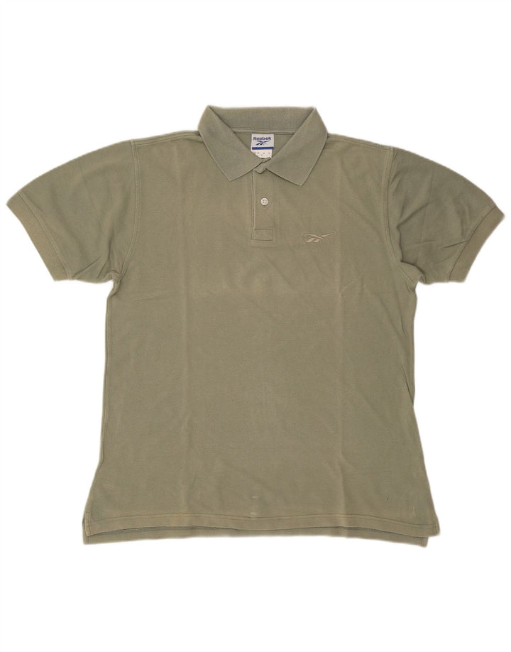 Polo Reebok da uomo in cotone kaki medio