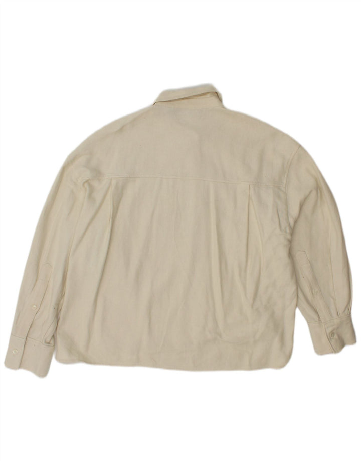 Zara Womens Oversized Shirt UK 6 XS Off White Cotton