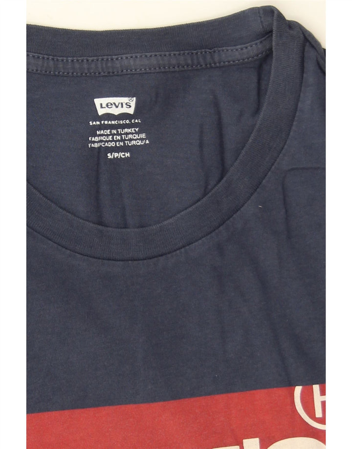 Levi's Herren-T-Shirt mit Grafik, Größe S, marineblaue Baumwolle