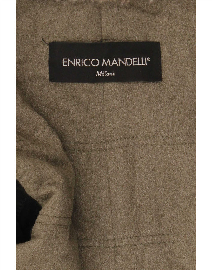 Enrico Mandelli Mens Leather Jacket UK 42 XL Black