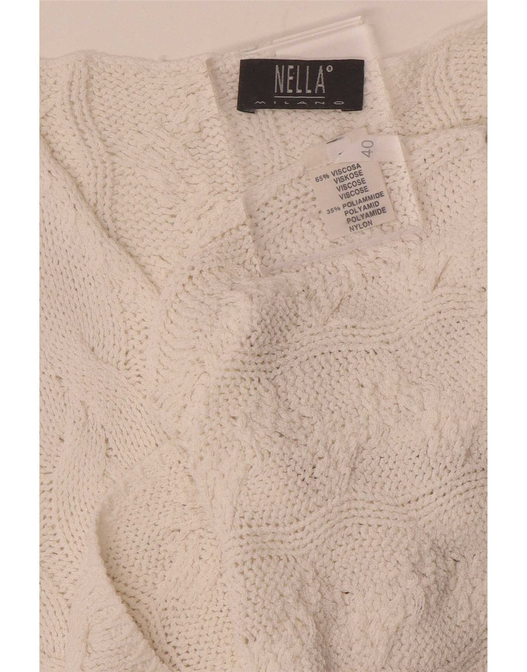 vintage Womens Crop Vest Débardeur IT 40 Petite Viscose Blanche
