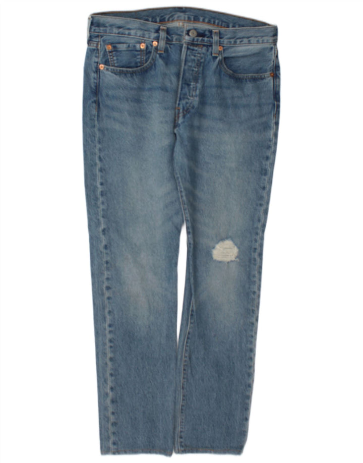 Levi's Mens 501 Straight Jeans W32 L30 Blue Cotton