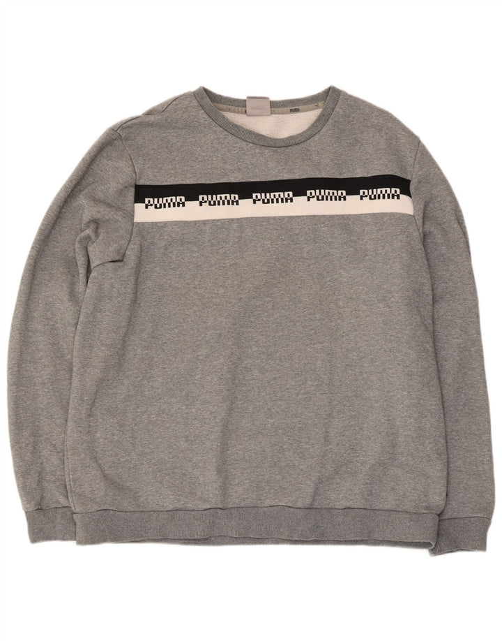 Puma Mens Sweatshirt Jumper XL Grey Flecked Cotton