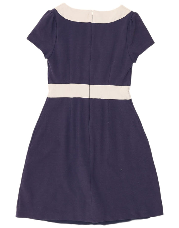 Boden A-Linien-Kleid für Damen, Größe 44, Marineblau, Blockfarben, Baumwolle