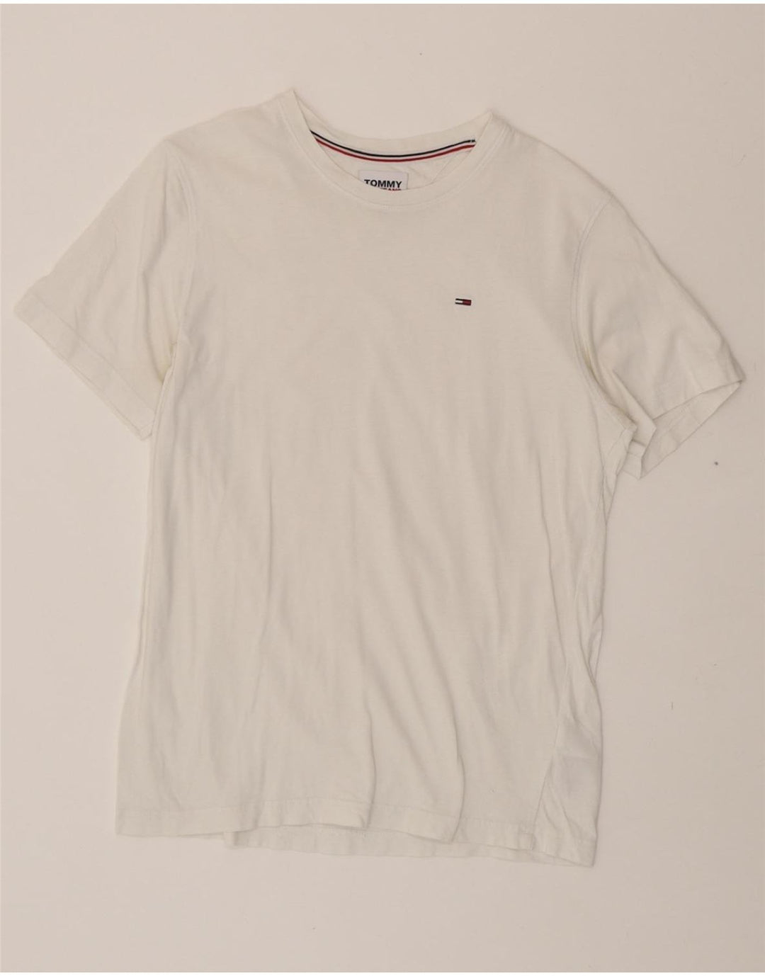 TOMMY HILFIGER Mens T-Shirt Top Small White Cotton Vintage Tommy Hilfiger and Second-Hand Tommy Hilfiger from Messina Hembry 