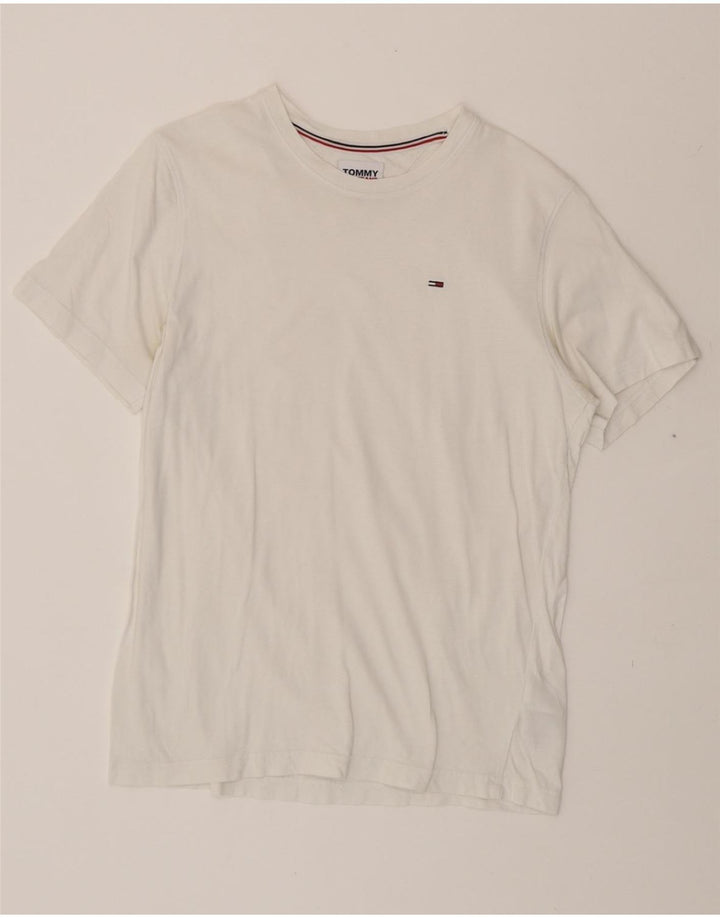 TOMMY HILFIGER Mens T-Shirt Top Small White Cotton Vintage Tommy Hilfiger and Second-Hand Tommy Hilfiger from Messina Hembry 