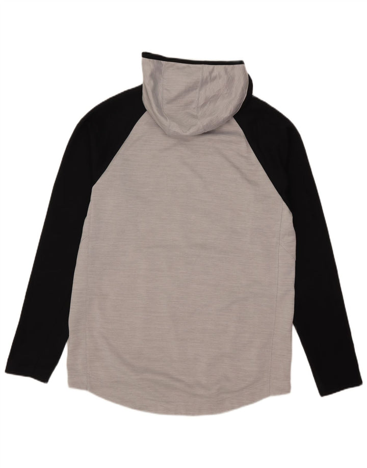Nike Womens Dri Fit Graphic Hoodie Jumper UK 14 Medium Grey Polyester
