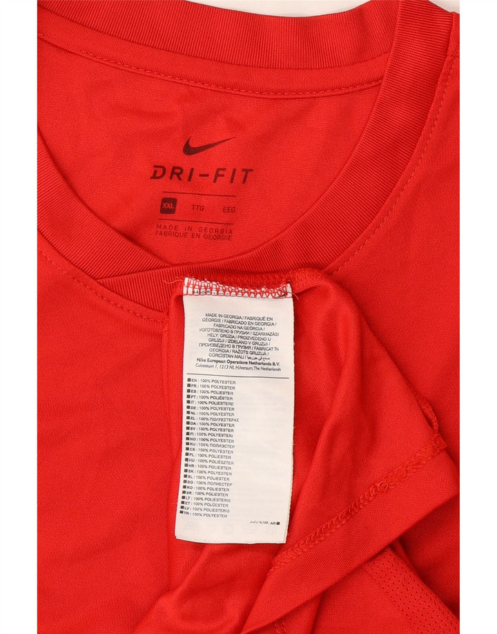 NIKE Mens Dri Fit T-Shirt Top 2XL Red Polyester