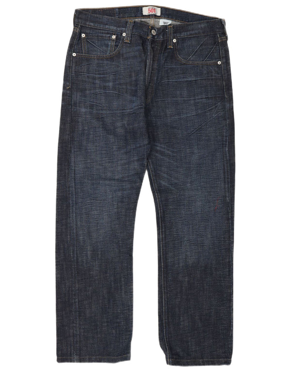 Levi's Mens 501 Straight Jeans W33 L32 Navy Blue Cotton