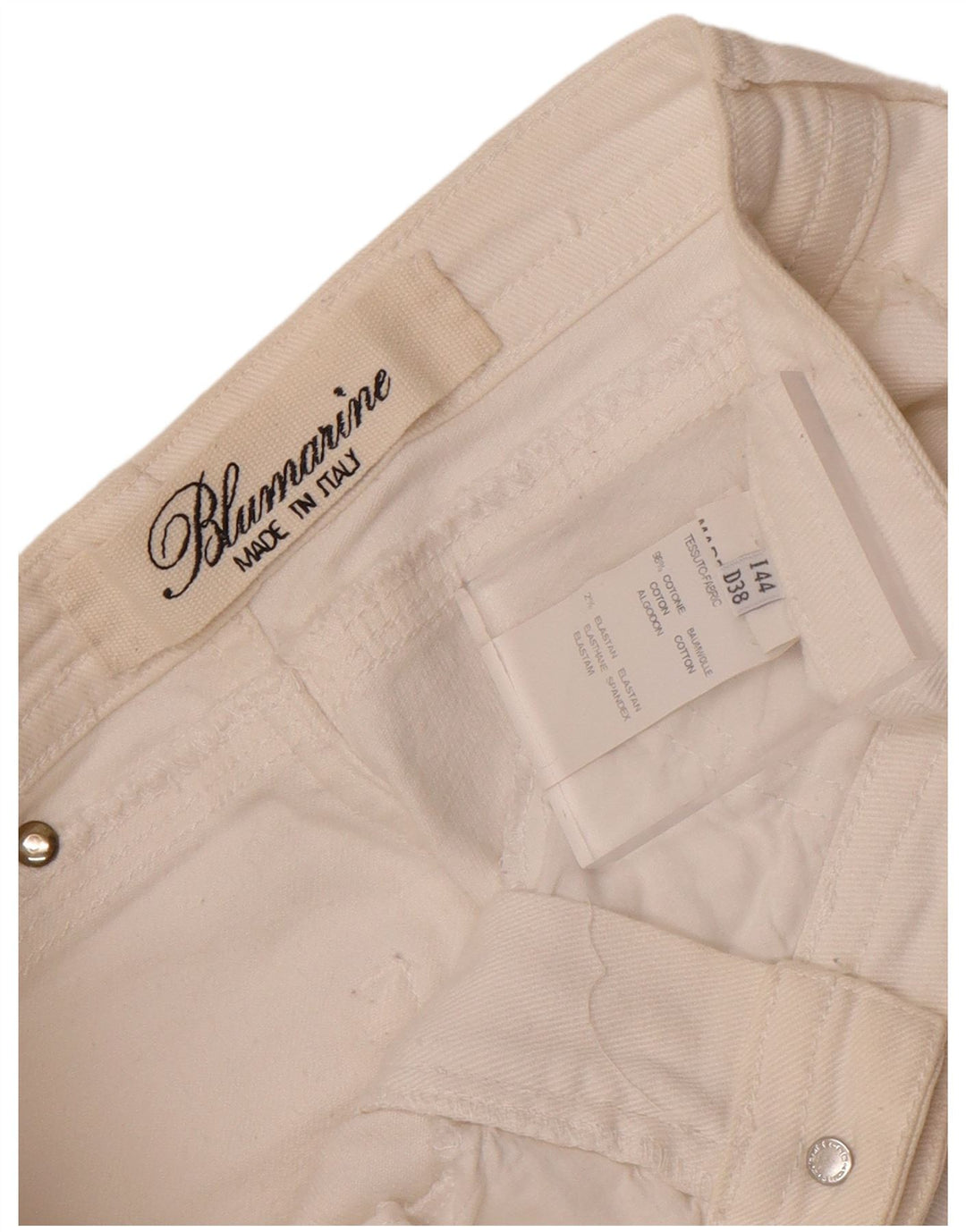 Blumarine Dame Slim Jeans IT 44 Medium W30 L33 Hvid Bomuld