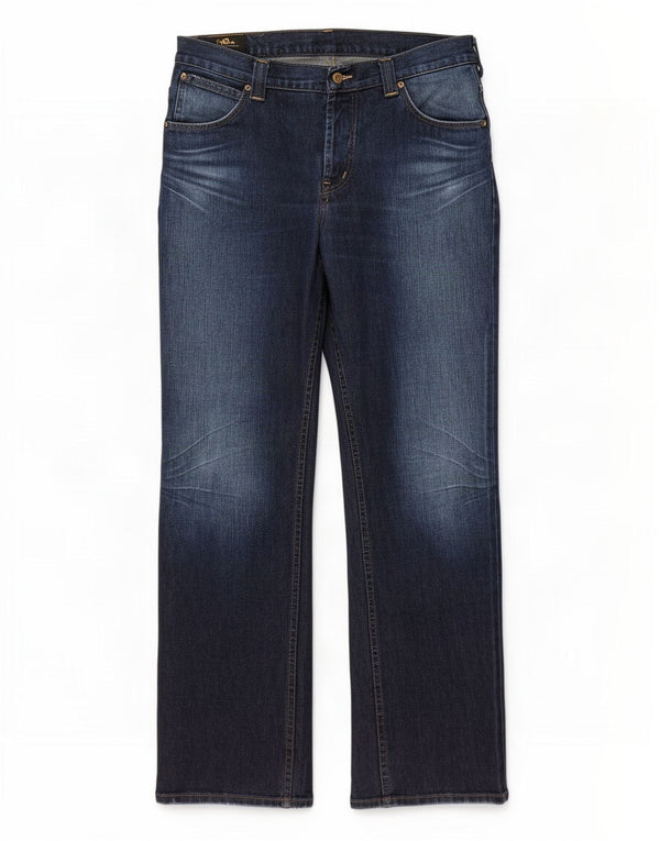 Lee Mens Roscoe Bootcut Jeans W34 L34 Blue Cotton