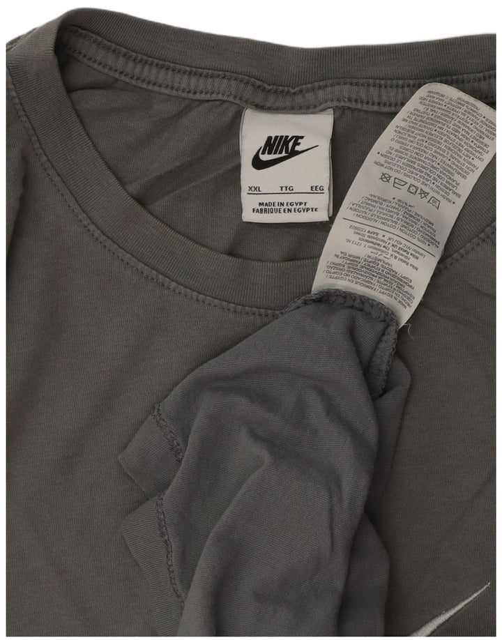 Nike Mens Graphic T-Shirt Top 2XL Grey Cotton