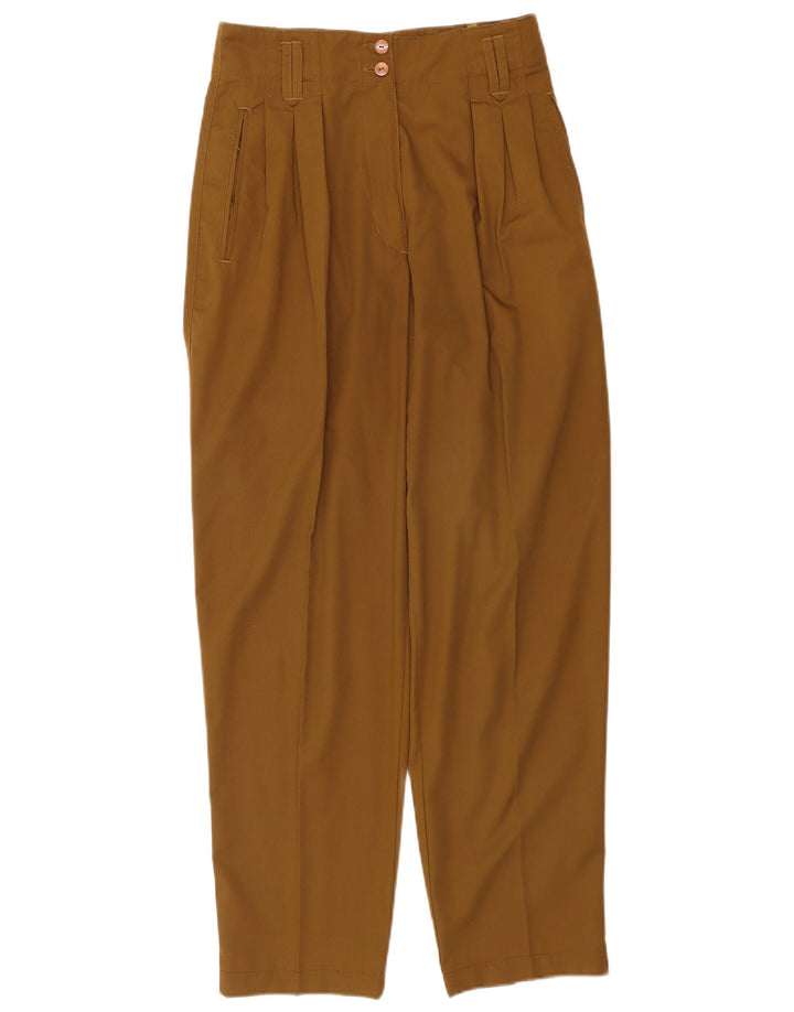 Vintage Womens Pegged Casual Trousers EU 38 Medium W28 L30 Khaki Polyester