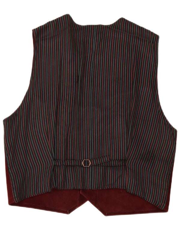 Vintage Mens Suede Waistcoat XL Burgundy