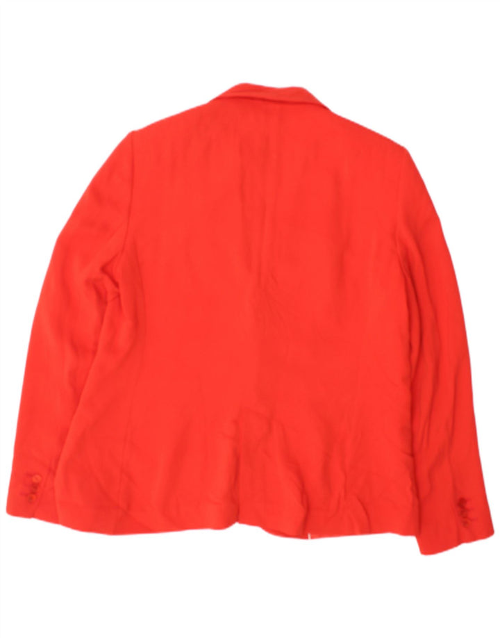 Massimo Dutti Womens 1 Button Blazer Jacket EU 44 XL Red Viscose