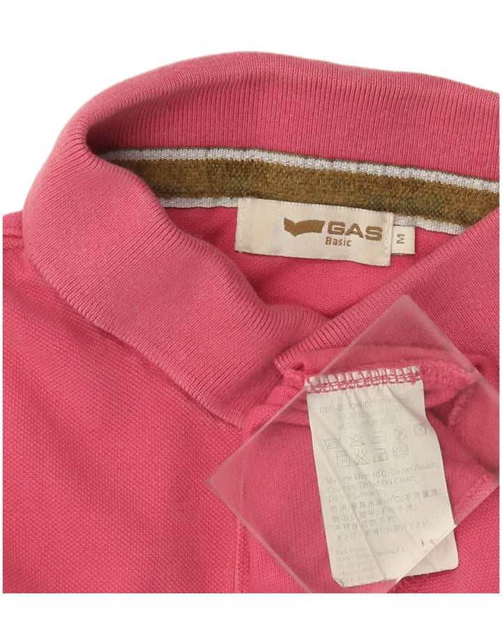 Gas Mens Polo Shirt Medium Pink Cotton