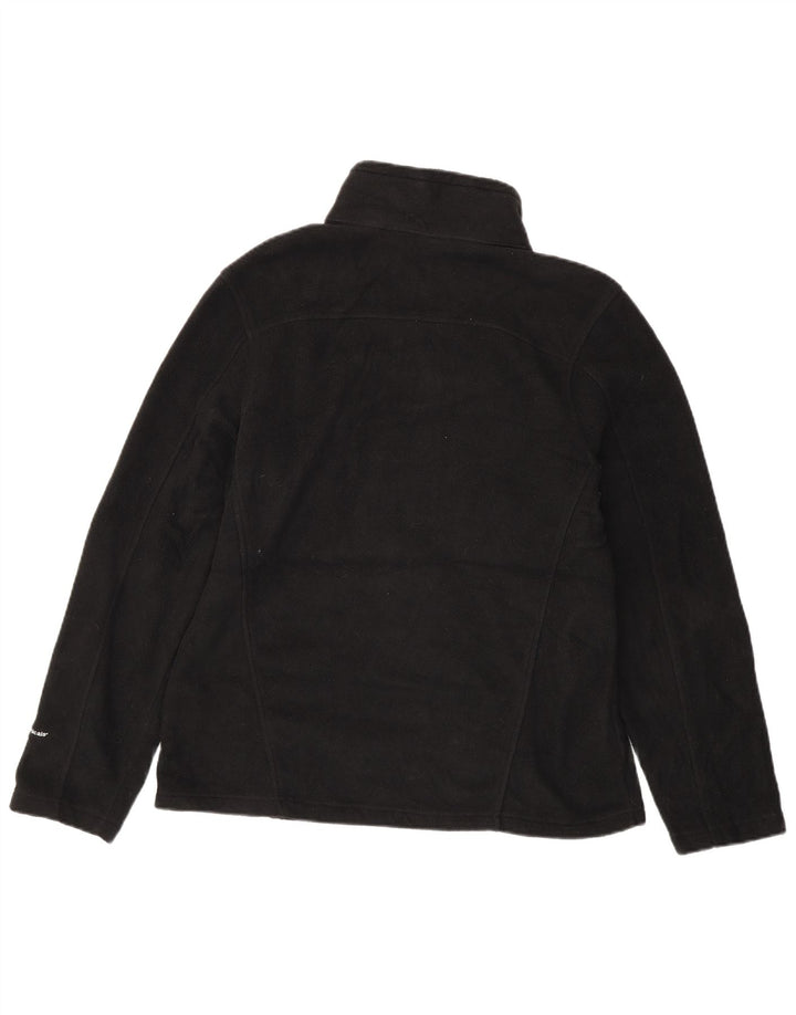 Eddie Bauer Mens Zip Neck Fleece Jumper Medium Black Polyester