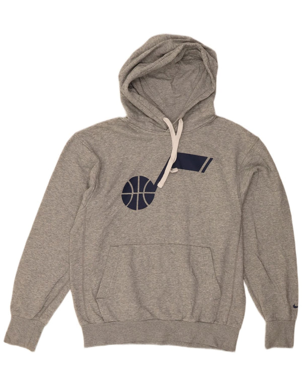 Nike Herre Utah Jazz Graphic Hoodie Jumper Lille grå Flecked Bomuld