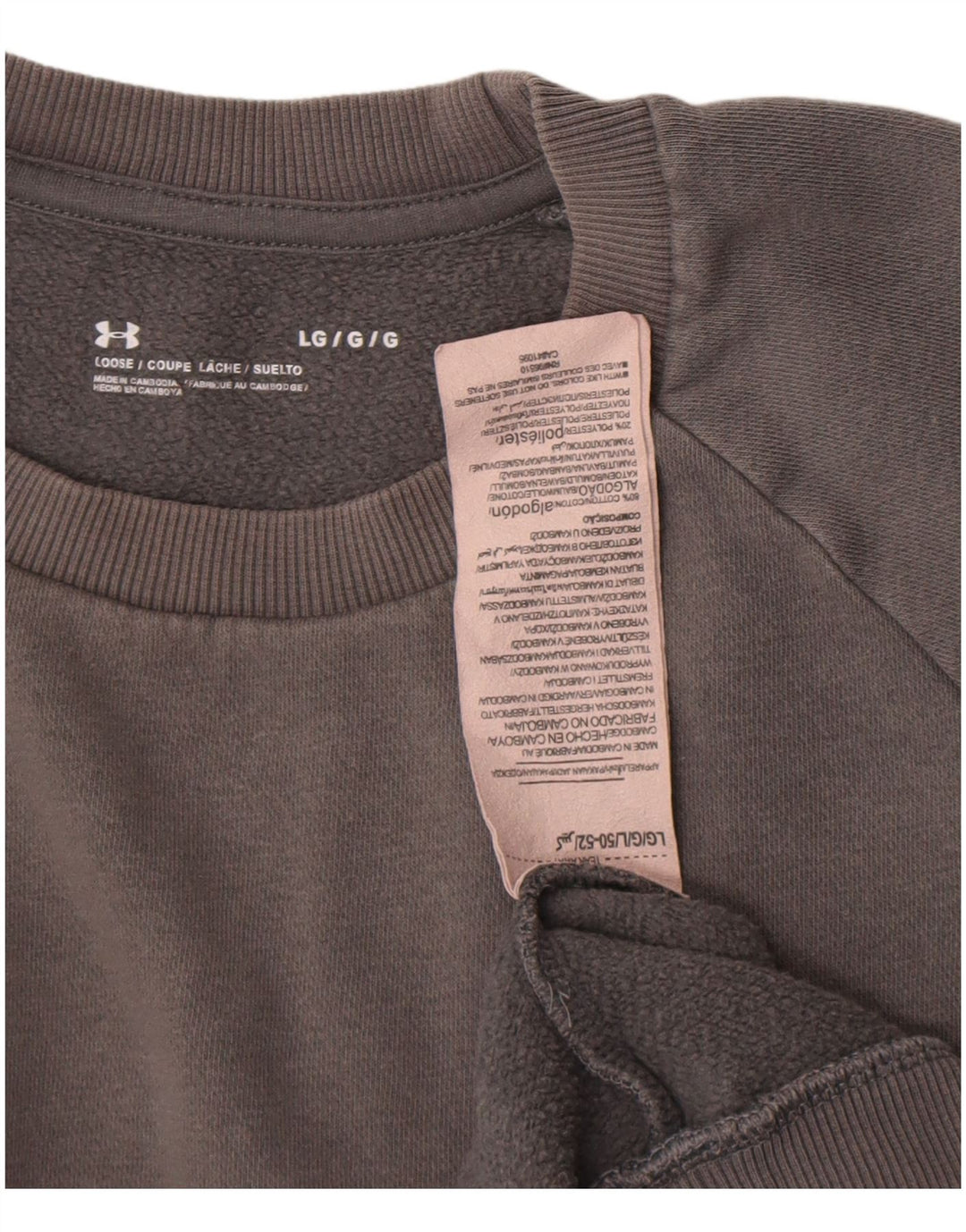 Under Armour Hombre Sudadera Jumper Grande Gris Algodón