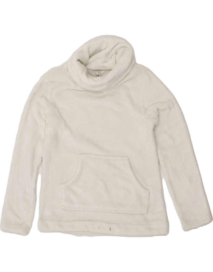FAT FACE Womens Roll Neck Fleece Jumper UK 8 Small White Polyester Vintage Fat Face and Second-Hand Fat Face from Messina Hembry 