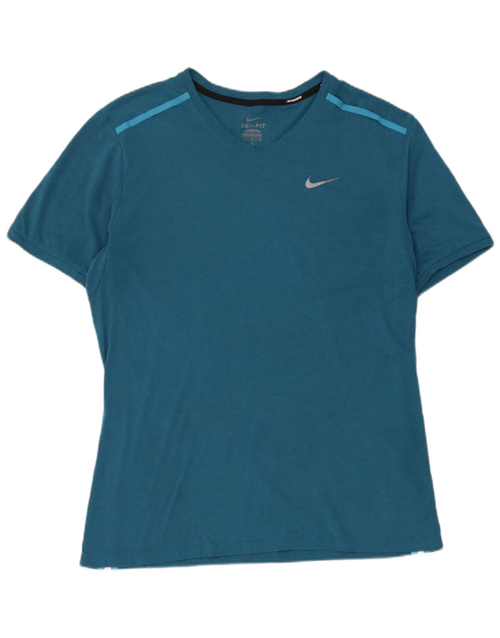 Nike Mens Dri Fit T-Shirt Top Large Blue Polyester