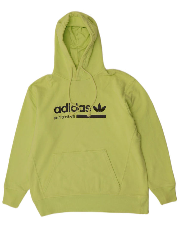 Adidas Damen Graphic Oversized Hoodie Pullover UK 10 Small Grüne Baumwolle