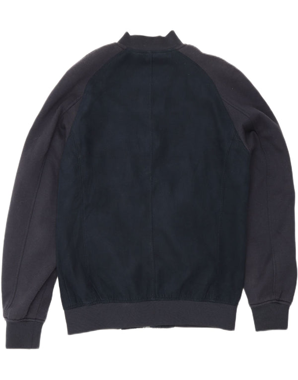 Zara Mens Bomber Jacket UK 40 Large Navy Blue