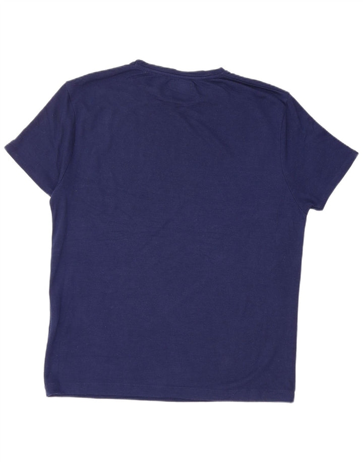 Męski T-shirt ZARA, duży, granatowy, poliester
