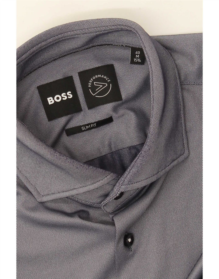 Hugo Boss Mens Slim Fit Shirt Size 40 15 3/4 Medium Grey