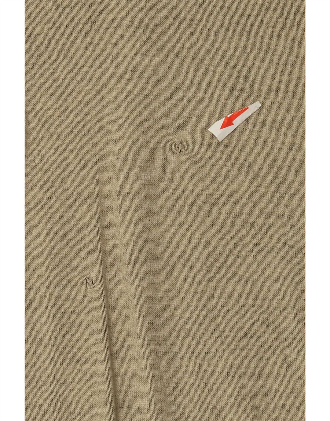 Calvin Klein Mens Zip Neck Jumper Sweater Medium Beige Flecked Cotton