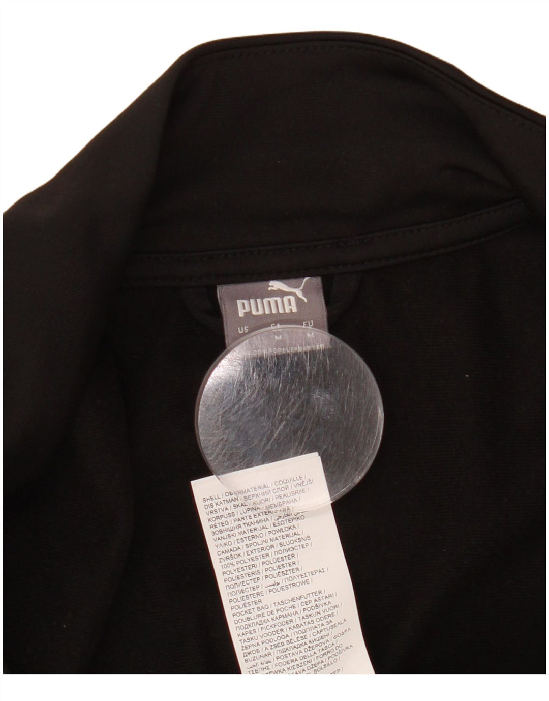 PUMA Damen-Trainingsanzug-Top-Jacke UK 14 Mittelschwarzes Colourblock-Polyester