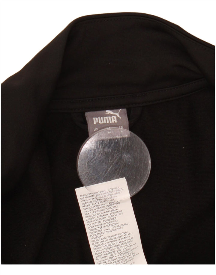 PUMA Damen-Trainingsanzug-Top-Jacke UK 14 Mittelschwarzes Colourblock-Polyester