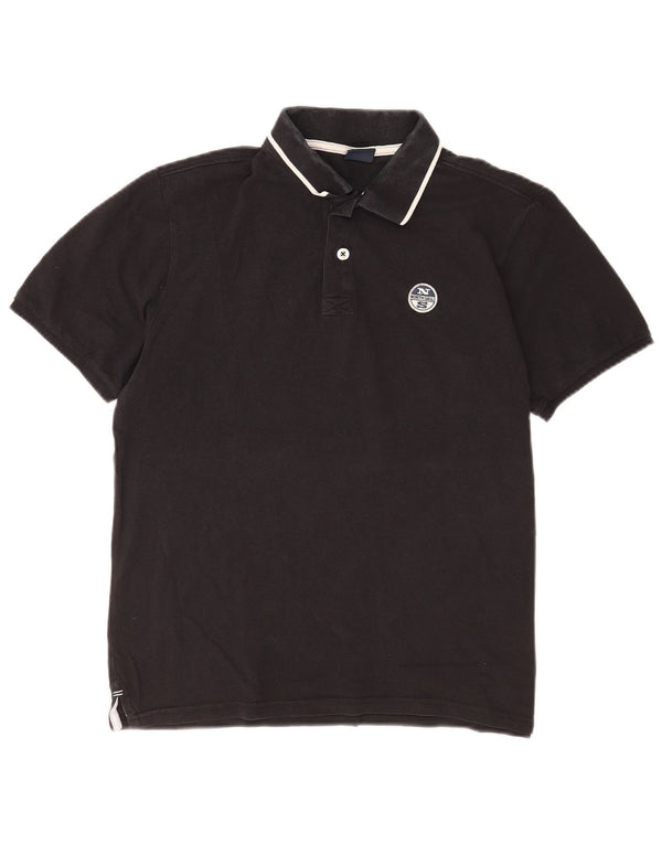 North Sails Mens Polo Shirt Small Black Cotton