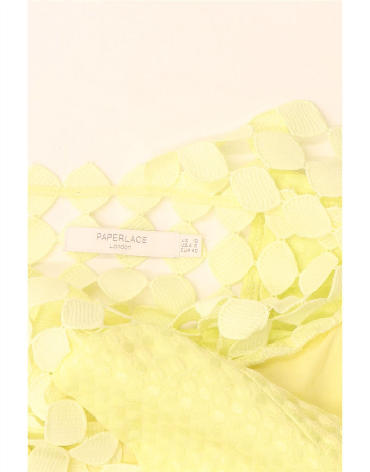Paperlace Womens Sleeveless A-Line Dress UK 12 Medium  Yellow Polyester