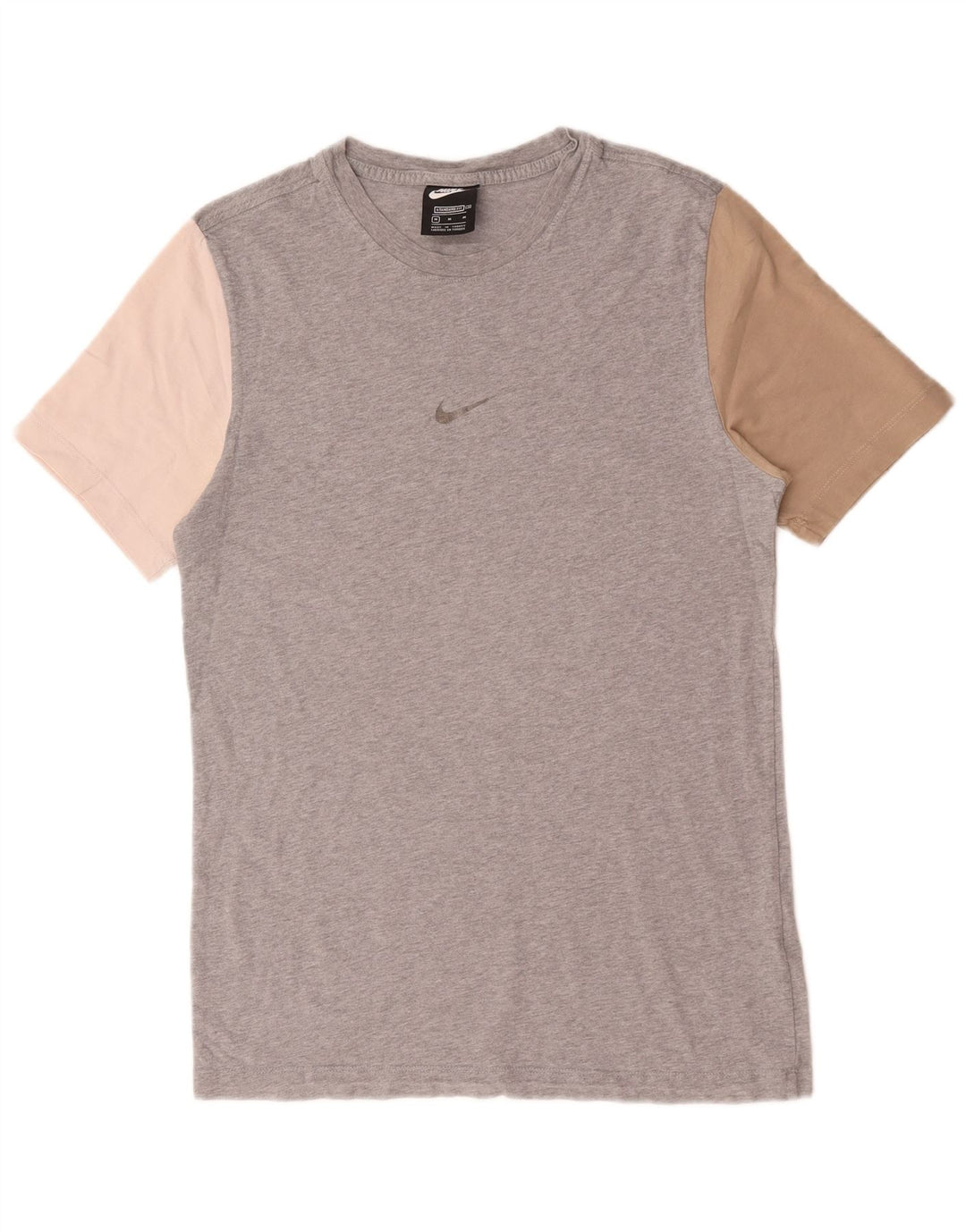 Nike Mens Standard Fit T-Shirt Top Medium Grey Colourblock Cotton