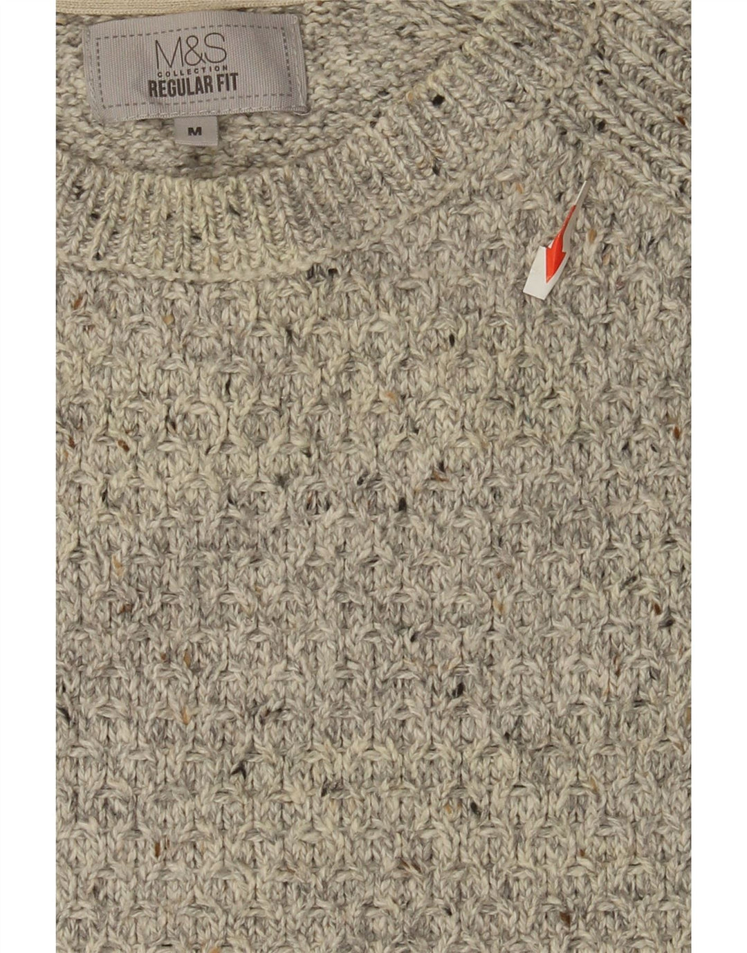 Marks & Spencer Herren-Pullover mit Rundhalsausschnitt, Mittelgrau meliert