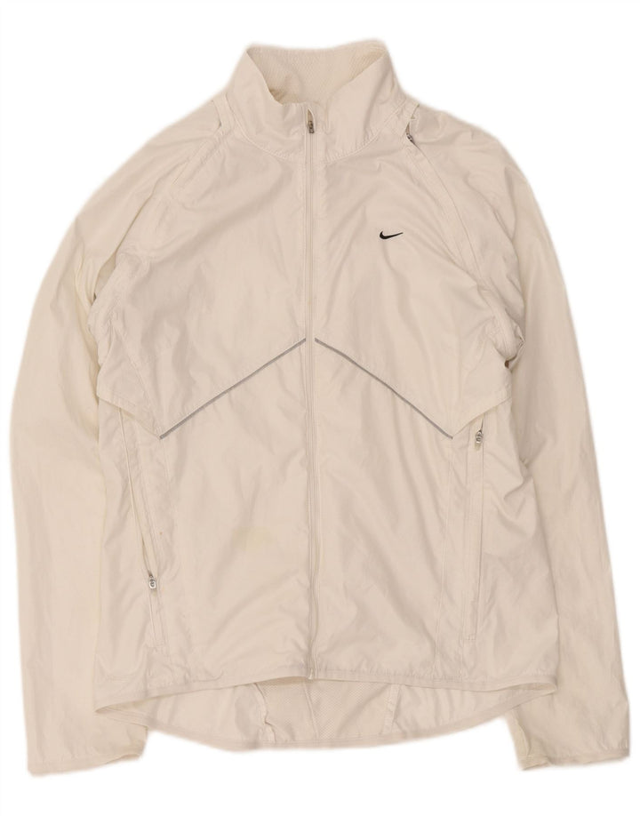 Nike træningsdragt topjakke til kvinder UK 10/12 Medium White Polyester