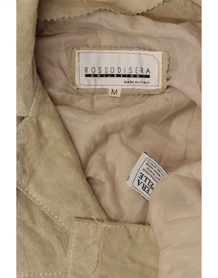 Rossodisera Jachetă supradimensionată de piele intoarsa pentru femei UK 14 Medium Beige Piele