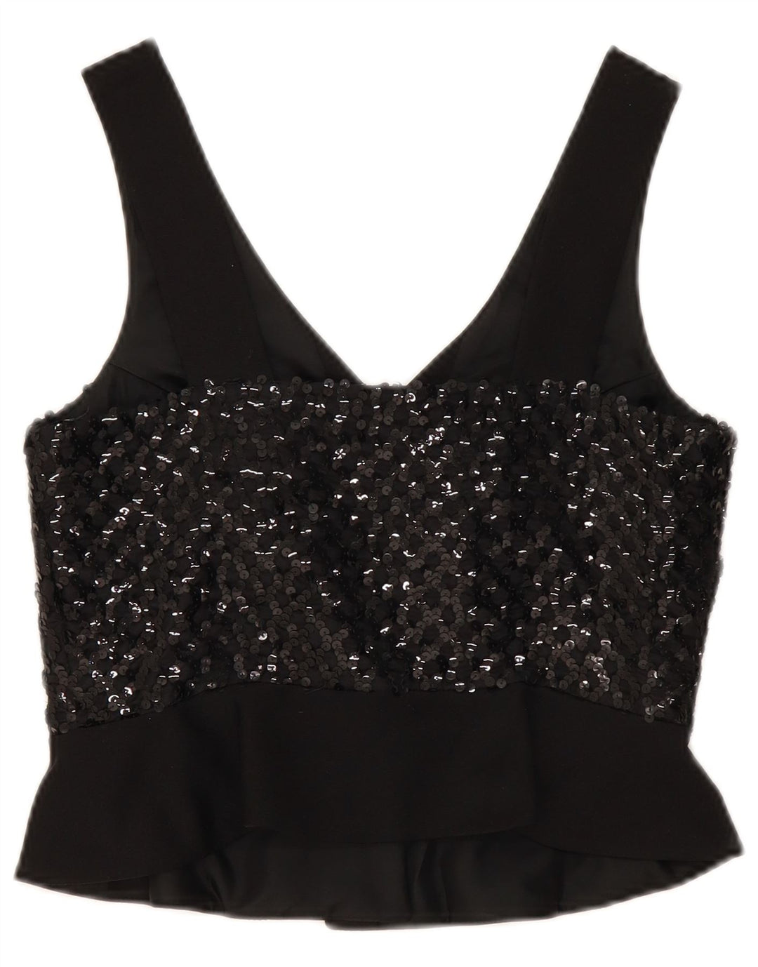 Lucie Linden Womens Sleeveless Crop Top IT 42 Medium Black Polyester