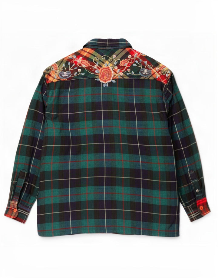 Camicia da donna Giorgio Kauten UK 14 Viscosa a quadri verde medio