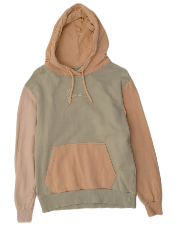 Karl Kani Pull à capuche surdimensionné graphique pour femme UK 6 XS Vert Colourblock