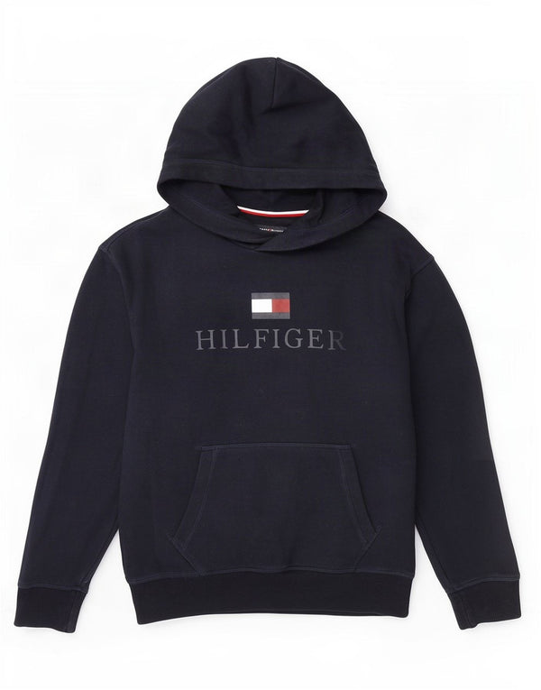 Tommy Hilfiger Kapuzenpullover mit Grafik für Jungen, 11–12 Jahre, marineblaue Baumwolle