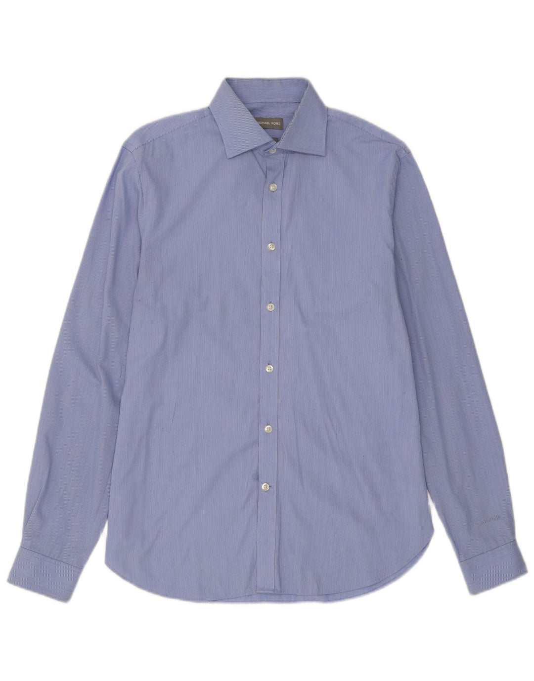 MICHAEL KORS Mens Slim Fit Shirt Size 15 1/2 Medium Blue Check Viscose
